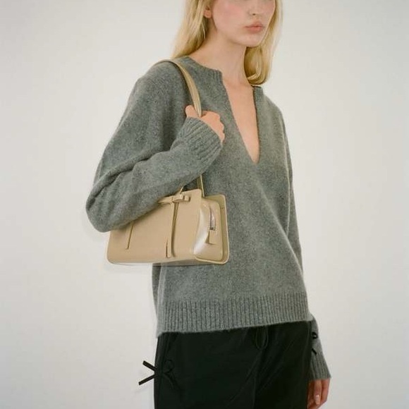 Sandy Liang Recital Bag In Taupe Leather New With Tag - Picture 9 of 11